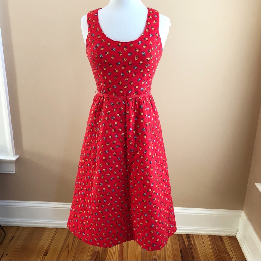 Vintage lanz quilted fit and flare dress. Size XS